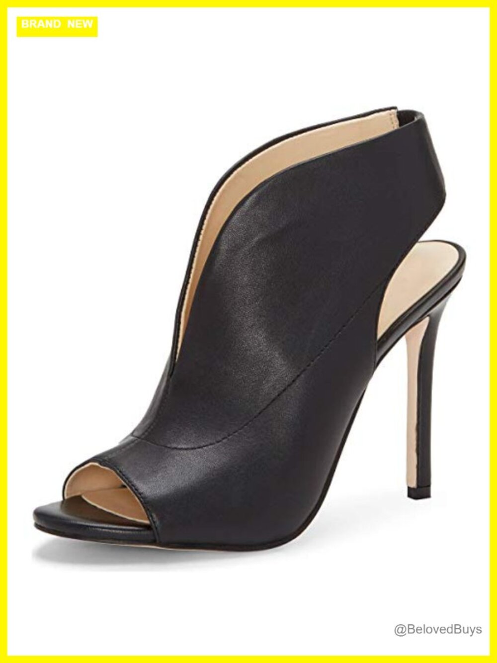 Womens Faux Leather Slingback Peep Toe Stiletto High Heel Sandals